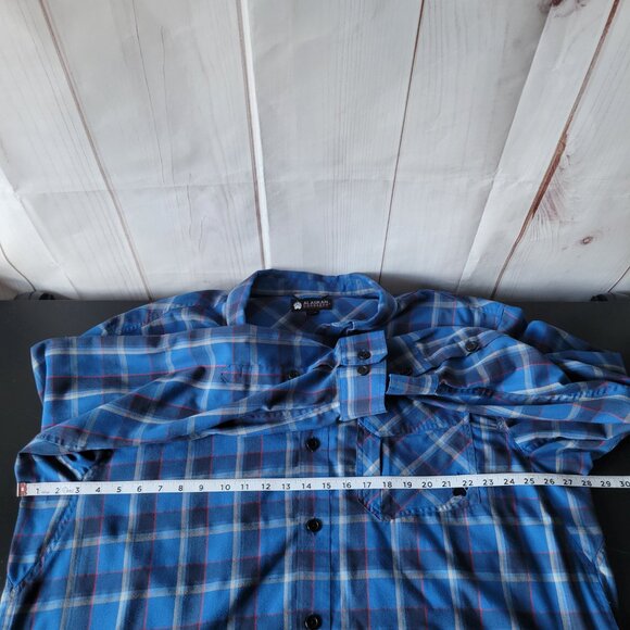 Alaskan Hardgear Duluth Trading Co Men’s 2XL Blue Plaid Button-up Long Sleeve - Picture 6 of 7